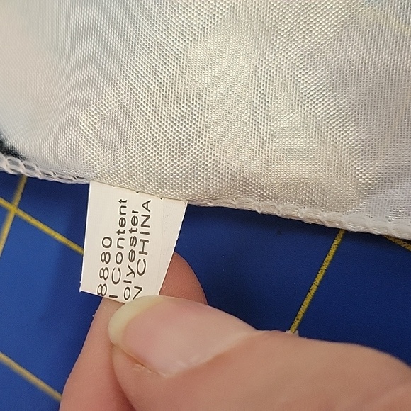 Abstract Teal Blue and Black Patterned Scarf 13" x 59" - Picture 2 of 2